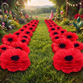 36 Pcs Paper Flowers for Party Decor, Red Poppy by Unknown