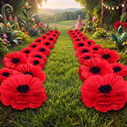 36 Pcs Paper Flowers for Party Decor, Red Poppy by Unknown