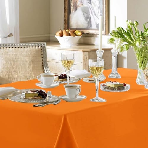 Fitable 6 Pack Orange Tablecloths 70x108 Inch for 6 Foot Rectangle Tables - Image 2
