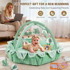 5-in-1 Baby Activity Gym & Play Mat with 6 Hanging Toys, Tummy Time Mat & Cards - Extra Large, Reversible Machine Washable Pad - Gift for Newborns, Infants 0-12 Months, Sage Green - Image 7