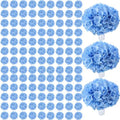 AVIVIHO 105pcs Blue Fake Flowers Hydrangea Artificial Flowers Bulk (Not Squished, No Steaming Need) Silk Flowers with Stems for Wedding Decor,Home,Baby Shower,Table Centerpieces Decoration by Aviviho