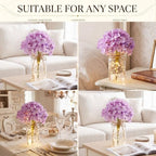 4 Sets Mason Jar Centerpiece with LED Lights and Purple Hydrangea Fake Flowers Vase for Wedding Bridal Shower Party Coffee Table Decor - Image 5