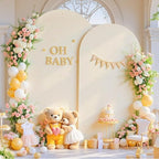 Beige Arch Covers 7.2FT and 6FT Set of 2 Stretchy Spandex Backdrop Cover - Image 4