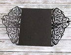 100 Sets 4.9 x 7 ''Laser Cut Wedding Invitations Cards with Ribbon and Envelopes For Birthday Baby Shower Wedding Rehearsal Dinner Invite (Black) - Image 3