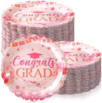 Havawish 100 Pcs Pink Orange Class of 2026 Graduation Party Plates Decorations Pink Orange Paper Plates Disposable Graduation Party Tableware Set for 2026 High School College Congrats Grad Decorations by Havawish