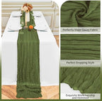 12 Pack Olive Green 10Ft Cheesecloth Table Runner - Image 3
