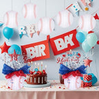 72 Pieces Baseball Paper Lanterns Centerpieces Decorations 8'' Lanterns Table Centerpieces with Metallic Foil Centerpiece Wrapping Paper and Ribbons for Baseball Birthday Party (72 PCS, Baseball) - Image 4