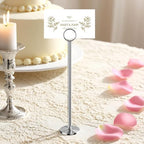 Urban Deco 12PK Table Number Holders Place Card Holders 12 Inch Table Card Holders Steel Card Holders for Photos, Food Signs, Memo Notes, Weddings, Restaurants, Birthdays (Silver) - Image 5