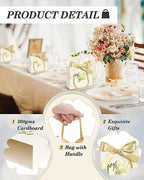 EQOREIIN 100 Pack Small Thank You Gift Bags with Handles & Ribbon, White - Image 3