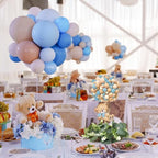6 Set Baby Shower Bear Table Centerpieces Decortion Blue Bear with Eucalyptus Wreath Wood Slices Welcome Baby Table Toppers for Gender Reveal It's A Boy Party Favors - Image 5