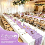20 Pack Lavender Table Runner 17 x 108inch Cheesecloth Table Runner Rustic Boho Gauze Sheer Fabric Cheese Cloth Table Runners for Wedding Party Bridal Baby Shower Birthday Spring Table Decor - Image 5