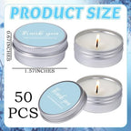 Mtlee 50 Pcs Blue Thank You Candles Wedding Baby Shower Party Favors - Image 6