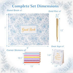 Wedding Guest Book Blue Flowers Photo Guestbook - Image 2