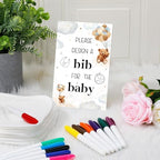 Panitay 43 Pcs Baby Shower Games Design a Bib, 12 Markers, Bear - Image 3