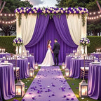 10ft×15ft Deep Purple Backdrop Curtain for Wedding Parties - Image 2