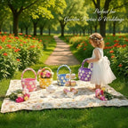 Handwoven 3D Floral Basket with Handle 12" × 7" × 6" - Image 5