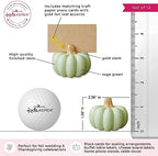 Kate Aspen 12pcs Fall Decor Green Pumpkin Place Card Holder, Place Settings, Perfect for Thanksgiving Table Decor, Fall Themed Weddings, Bridal Brunches (Place Cards Included) - Image 6