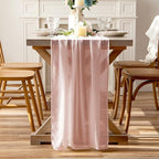 Sheer Chiffon Table Runner 35x12 Inches, Pink 12 Pack - Image 3