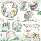 Pickmesh 400 Pcs Safari Birthday Party Supplies Plates and Napkins Serve 50 - Image 3