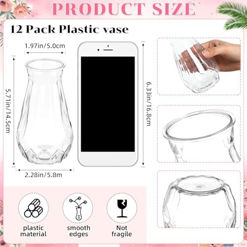 Zeyune 37 Pcs Silk Peonies with Vases Fake Flowers,Pink,Perfume - Image 2