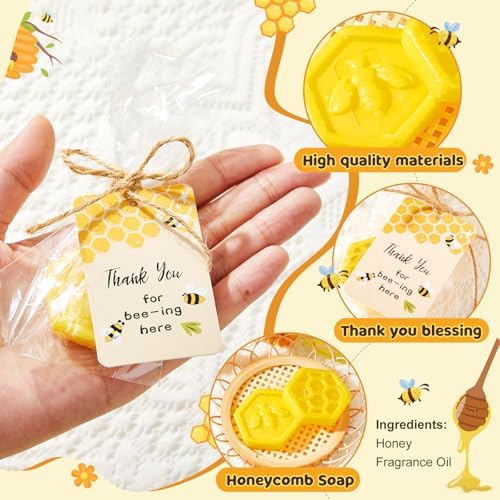 100 Set Honeycomb Soap Baby Shower Party Favors,Yellow - Image 2