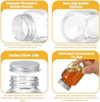 Willinglong 24 Set Glass Mini Honey Jars, Baby Shower Party Favors Bulk, 2 oz Small Honey Jars with Dippers, Lids, Stickers, Ribbons for Baby Shower Gender Reveal Party Gifts Supplies(Blue,Bear) - Image 6