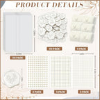 Wedding Invitation Kit, 50 Sets Pre-Folded Vellum Jackets for 5x7 Invites Ribbon Wax Seal Stickers Decorative Pearl Stickers for DIY Wedding Invitations Accessories - Image 2