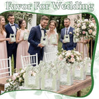 ForraFun 100 Sets Floral Wedding Favor Boxes with Pearl Pendant Bow, Green - Image 5