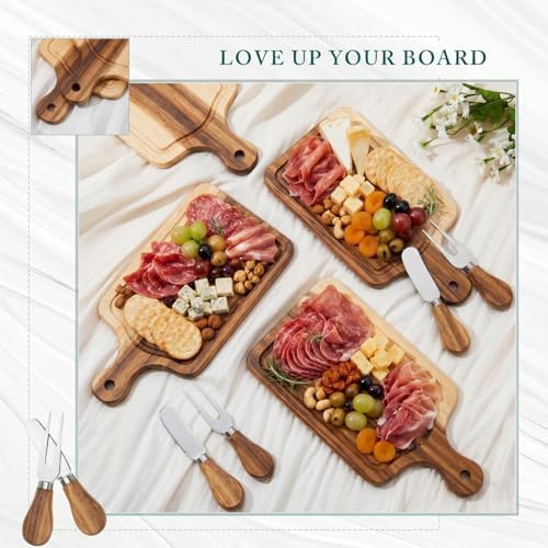 Ziliny 100 Sets Baby Shower Prizes Mini Charcuterie Board, Acacia Color - Image 3