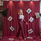 20x12ft Burgundy Backdrop Curtain Panels for Parties - Wrinkle Free Polyester Photo Curtain Backdrop Wedding Back Drop Fabric Drapes for Party Decorations Background for Photography - Image 6