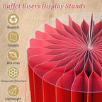 6Pcs Buffet Risers, Valentine's Day Food Risers for Table, Foldable Cake Display Stands, Tall Cardboard Cupcakes Stand for Show Catering Desserts Jewelry Wedding Birthday Party Decoration (Red) - Image 4