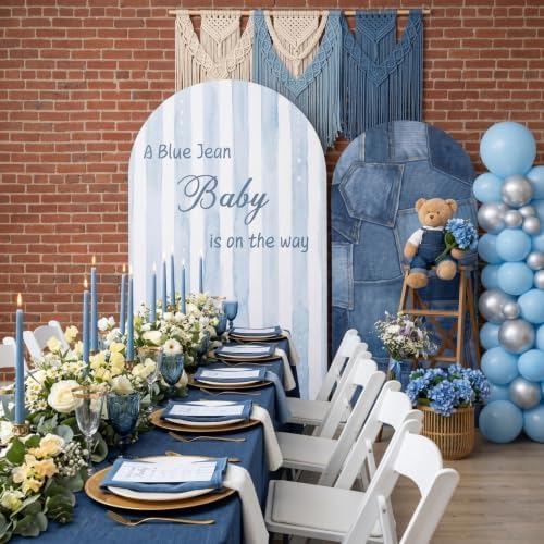 Mindsoft 2 Pcs Arch Cover Backdrop, Blue A Blue Jean - Image 3