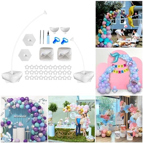 Balloon Arch Kit, Free Bending Shape with Independent Water Fill Base,Adjustable Half Balloon Arch Frame and Column Stand for Weddings, Baby Showers and Birthday Parties Backdrop Decoration A - Image 2