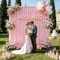Pink Backdrop Curtains 20ftx8ft Birthday Polyester Photo Drapes by SoarDream