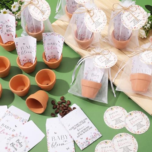 Reallnaive 96 Sets Baby in Bloom Baby Shower Party Favors Seed Packets - Image 2