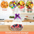 Yesland 16 Pcs Plastic Oval Basket for Gifts Empty, Small Bread Basket Food Storage Baskets with Clear Gift Bags and Colorful Pull Bows, 9 X 6 X 2.5 Inches Bin for Kitchen Restaurant Christmas - Image 7