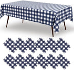 misaya 12 Packs Navy White Buffalo Gingham Plastic Disposable Table Cloth by misaya