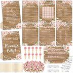 Funnymoom 426 Pcs Girl Baby Shower Games Decorations Set with 8 Games by Funnymoom