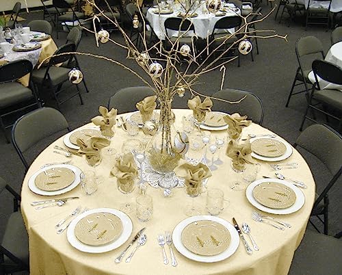 YMHPRIDE 6 Pack Beige Tablecloths - 120 Inch Polyester Round Table Covers, Washable Fabric for Wedding, Party, Dining, Banquet - Image 6