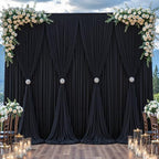 Black Tulle Backdrop Curtain for Parties Wedding,10ft x 10ft Wrinkle Free Curtain Backdrop,2 Layer Drapes for Backdrop,Polyester Wedding Back Drop for Bridal Shower Birthday Baby Shower Photography by Shillance