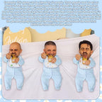 Chicingyou 7 Pcs Baby Shower Games Feed Me Baby Shower Games Decor Include 3 Funny Blue Blind Feeding Costume 3 Bib 1 Bed Sheet for Gender Reveal Party Supplies for Gender Reveal Game Party Favors - Image 5