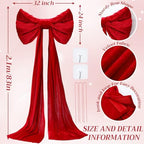 Giant Velvet Bow 32x83 Inch with Drapes Wedding Birthday,Red - Image 2