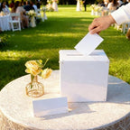 Acrylic Wedding Card Box with Slot Top, Detachable DIY Card Box for Wedding Reception, Corner Brackets & Screws Included, Acrylic Table Sign Holder Included - Image 5