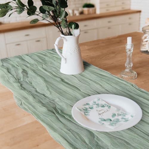 6 Pack Cheesecloth Table Runner 10Ft Christmas Gauze Boho Table Runners for Wedding Decor Bridal Shower Decorations Baby Shower Party(35" x 120") - Image 5