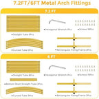 Metal Arch Backdrop Stand, 7.2FT+6FT Wedding Arch Frame, Gold Wedding Arch Backdrop Stand Set of 2, Balloon Arch Backdrop for Wedding Birthday Party Baby Shower Graduation Ceremony Decor - Image 5