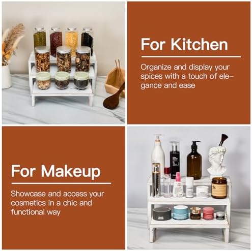 DAOYOUSKY Set of 3 Wooden Rustic Cupcake Stand for 24 Cupcakes, Stepped Wood Display Stand for Weddings, Tiered Party Buffet Table Display Nesting Riser for Food , Dessert, Cookie, Craft Show, White - Image 7
