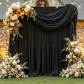 20 ft x 10 ft Wrinkle Free Black Backdrop Curtain for Parties, 4 Panels 10ft Polyester Black Photo Backdrop Drapes for Graduation Birthday Wedding Party Stage Curtains by Gewonelife