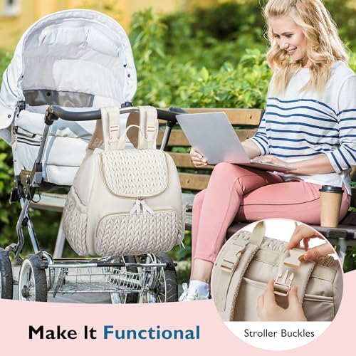 mommore Diaper Bag Backpack, Stylish Mini Baby Bag with Changing Pad - Image 2