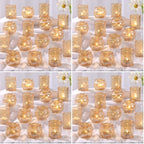 48Pcs Gold Votive Candle Holders - Glass Candle Holder Bulk for Table Centerpiece, Tea Lights Candle Holders for Home, Christmas Party & Wedding Shower (Pack of 4) by DARJEN
