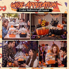 Funnymoom 24 Pack Orange Black Halloween Boo Basket For Gifts Empty Bulk - Image 5